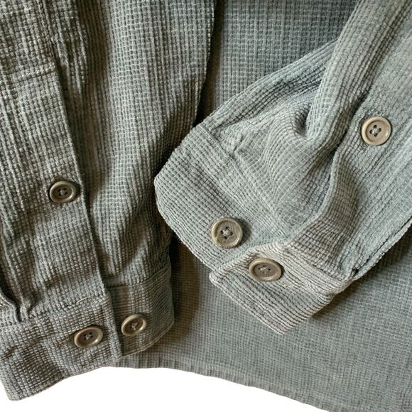 Le 31 Par Simons Overshirt Shacket Men L Green Long Sleeve Vision Organic Cotton - Picture 15 of 16